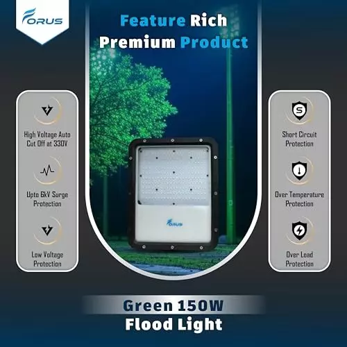 forus-150-w-led-flood-light-ip67-green-for-garage-factory-parking-area-feon150wflgreen-1pc