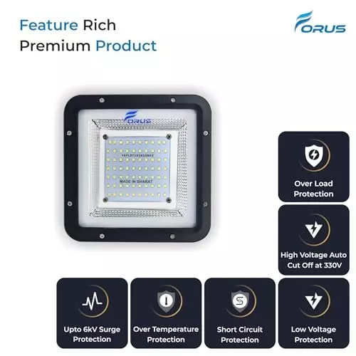 FORUS LED Flood Light 50 W 6500 K Cool White (Pack of 4)