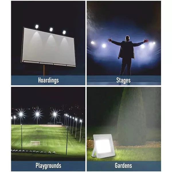 Lumistar AURIS LED Flood Light Lens Model Square 150 W Grey 350x155 mm, LM-708-150W