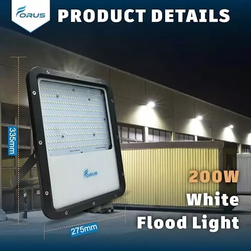 forus-200-w-led-flood-light-ip67-white-for-garage-factory-parking-area-feonfl200w-4yw-white-1pc
