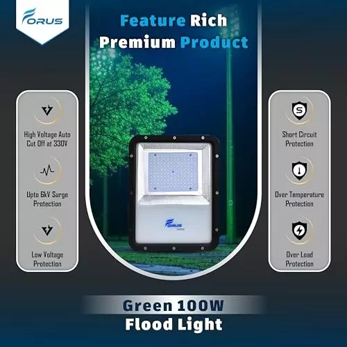 forus-100-w-led-flood-light-ip67-green-for-garage-factory-parking-area-feon100wflgreen-1pc