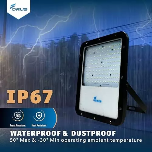 forus-150-w-led-flood-light-ip67-white-for-garage-factory-parking-area-feonfl150w-white-4yw-1pc