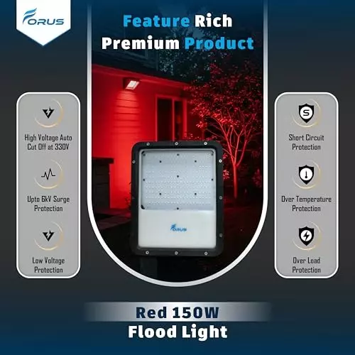 forus-150-w-led-flood-light-ip67-red-for-garage-factory-parking-area-feon150wflred-1pc