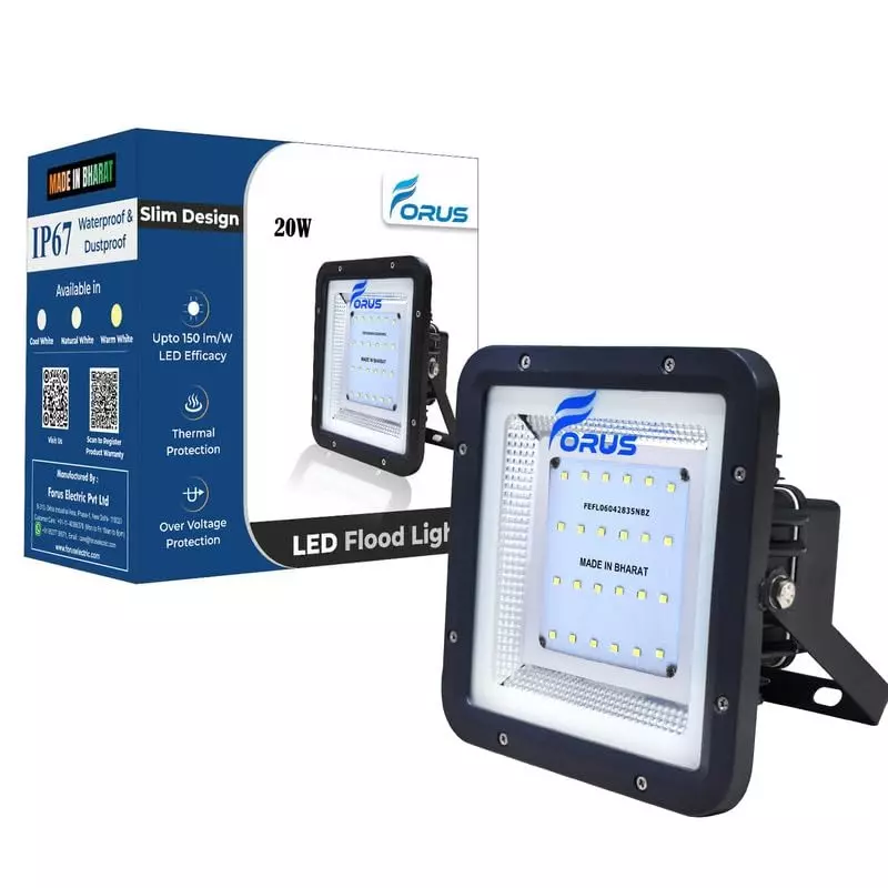 FORUS 20 W LED Flood Light Natural White 3000K Color Temperature
