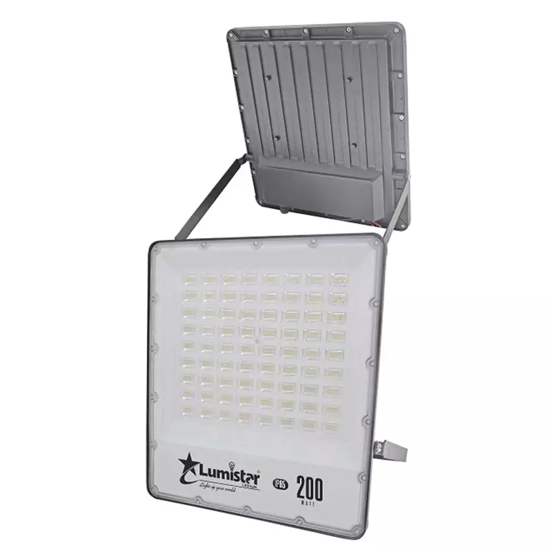 Lumistar AURIS LED Flood Light Lens Model Square 200 W Grey 350x155 mm, LM-708-200W