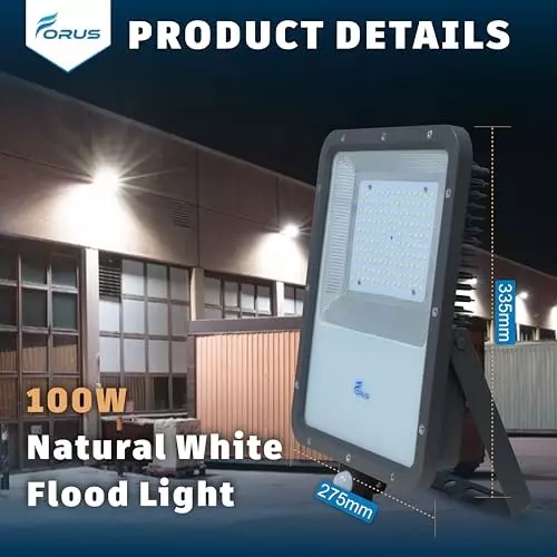 forus-100-w-led-flood-light-with-pir-motion-sensor-ip67-natural-white-for-garage-factory-parking-area-fefl100weconw-5yr-1pc-sensor