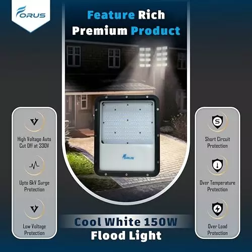 forus-150-w-led-flood-light-ip67-cool-white-for-garage-factory-parking-area-feonfl150w-4yw-cw-1pc