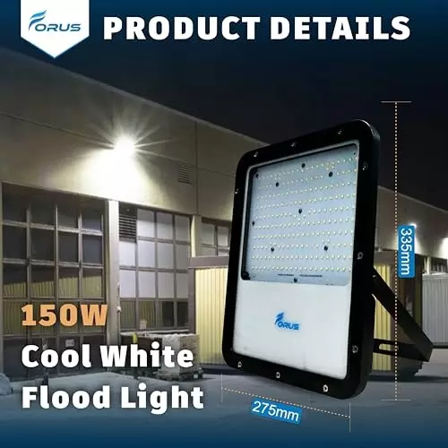 forus-150-w-led-flood-light-ip67-cool-white-for-garage-factory-parking-area-feonfl150w-4yw-cw-1pc