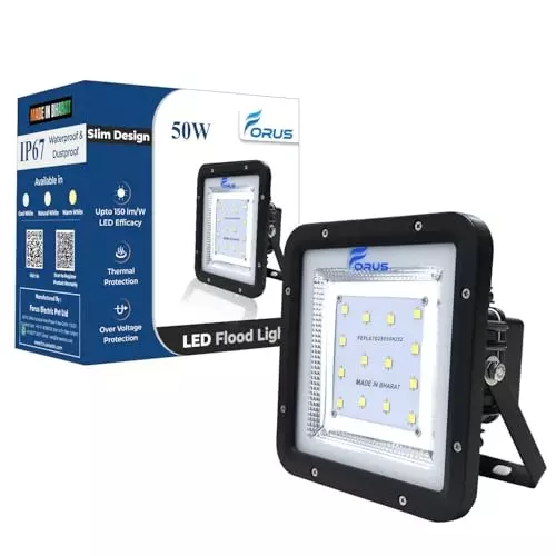 FORUS 50 W LED Flood Light Cool White IP66 5700K Color Temperature, FEFL050NACW-10YW-1PC(IGNIS)