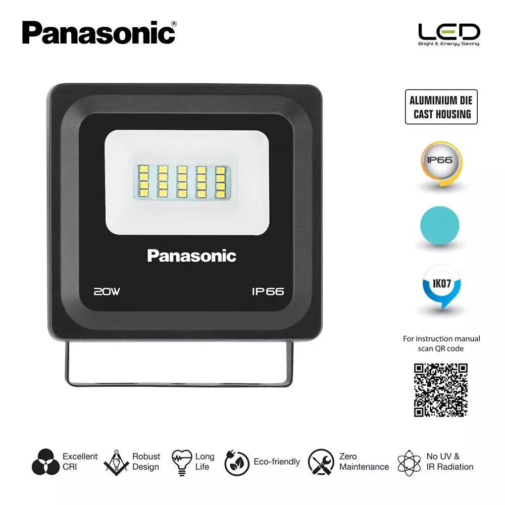 Panasonic LED Flood Light 20 W 3000 K Warm White, PFLM24203