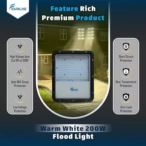 forus-200-w-led-flood-light-ip67-warm-white-for-garage-factory-parking-area-feonfl200w-4yw-ww-1pc