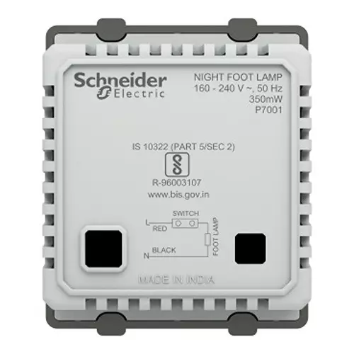 Schneider Electric Livia Night Foot Lamp 0.35 W 2 Module Polycarbonate Grey, P7001_PG_N