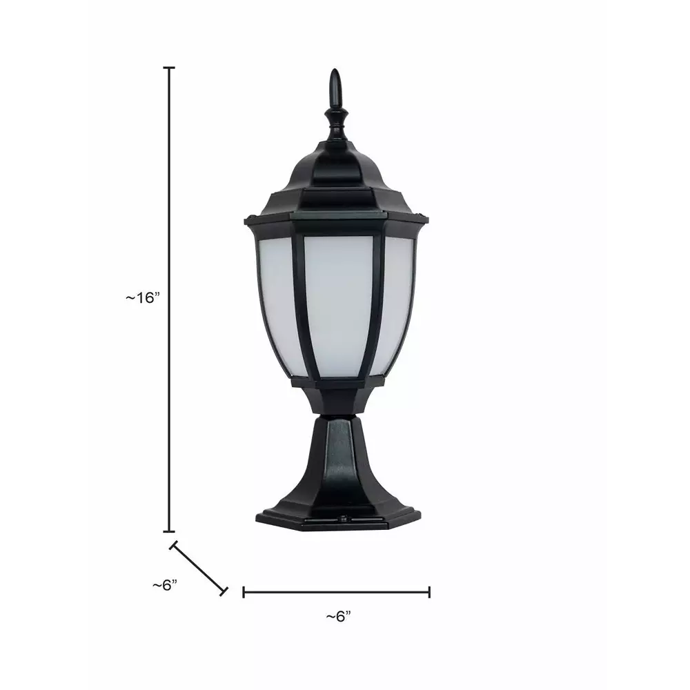 Fos Lighting Victorian Gate Light with White Acrylic Panes Black Aluminum 40 W
