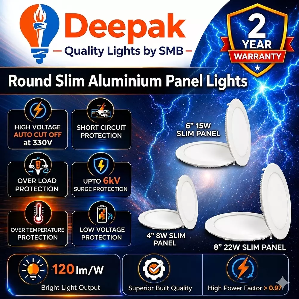 deepak-quality-lights-by-smb-slim-panel-led-light-round-shape-8-w-cool-white-corded-electric-for-warehouses-factories-commercial-use