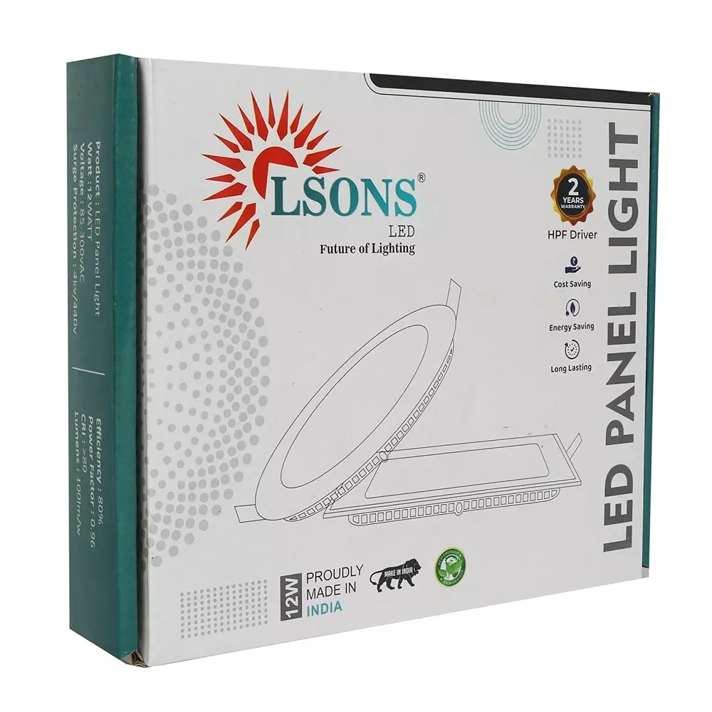 lsons-12-w-led-panel-light-square-slim-with-hpf-driver-100-lmw-illumination-85-300-v-wide-voltage-and-cri-80-lsn-pl-12w-nw-sqr