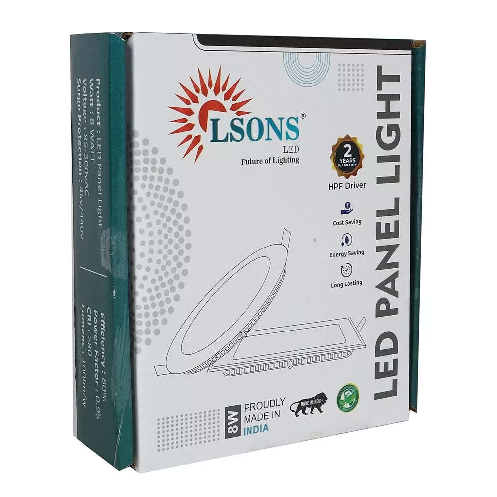 lsons-8-w-led-panel-light-square-slim-with-hpf-driver-100-lmw-illumination-85-300-v-wide-voltage-and-cri-80-lsn-pl-8w-ww-sqr