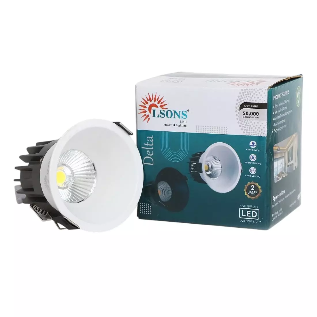 LSONS COB LED Spot Light 7 W Warm White Light Color, LSN-PKW-7W-WW-DLT