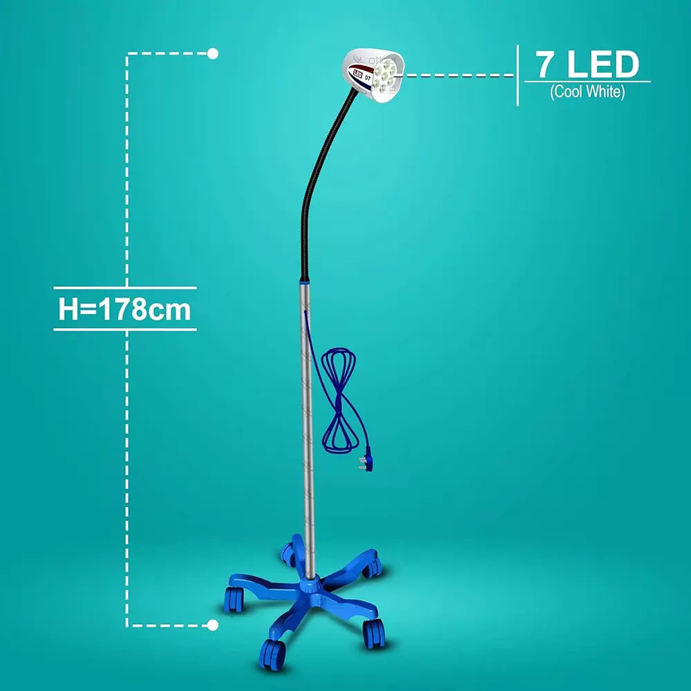 Nutronics Surgical 7 LED Bulb Light 30x30x178 cm L - Shape Corded Electric ‎240 V/DC Multicolor