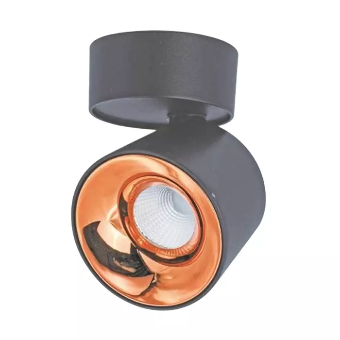 Lumistar CRETA 360° Cob Spot Light Surface Cylinder Movable 12 W 38° Beam Angle BK+RG Finish, LM-120-12W