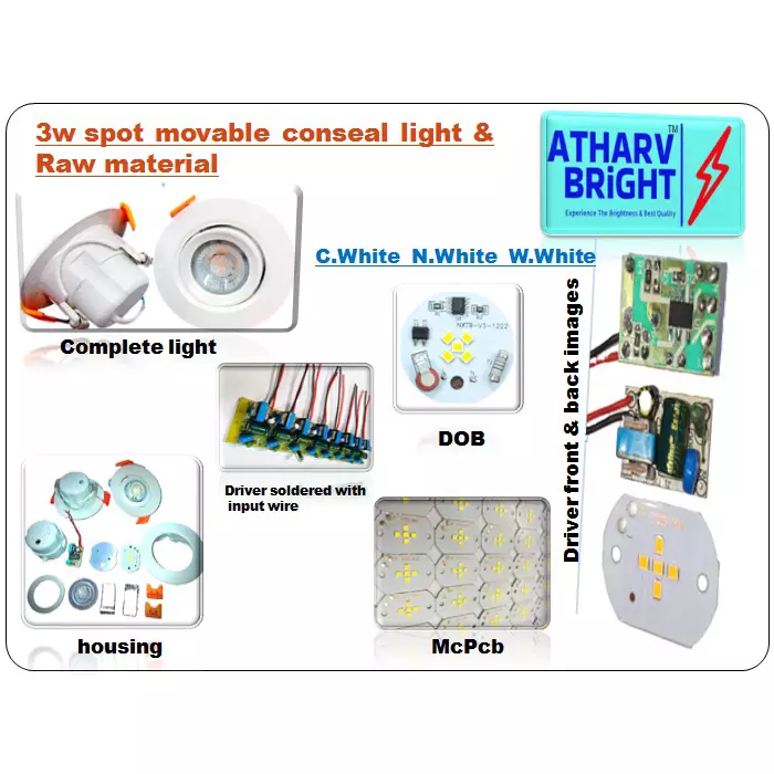 ATHARV BRIGHT LED Spotlight 3 W Cool White