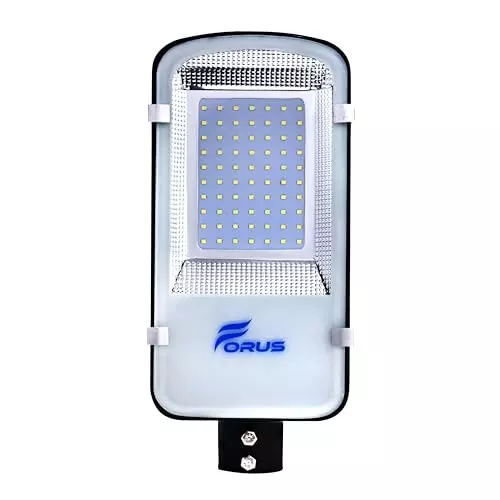 FORUS 50 W Rectangle LED Street Light with Dusk to Dawn Sensor Auto ON/OFF (Day-Night) IP66 White