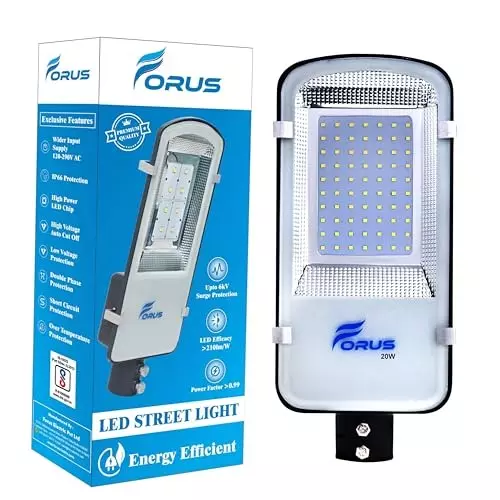 FORUS 20 W LED Street Light Cool White 5700K Color Temperature, FE20StreetLightCW-5Y-1PC