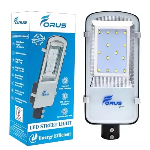 FORUS 50 W LED Street Light Cool White 5700K Color Temperature