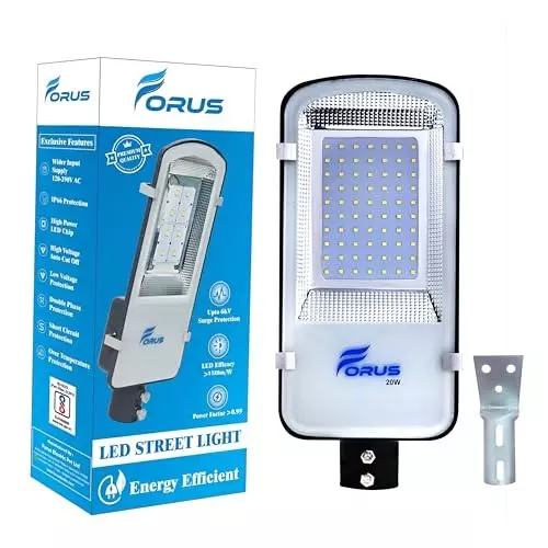 FORUS 20 W LED Street Light with Clamp Cool White 5700K Color Temperature, FESL020NACW (Eco)-5YW-1PC With Clamp