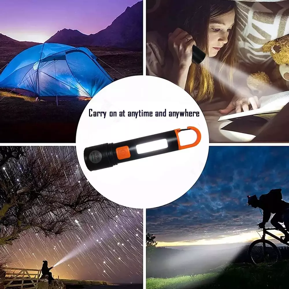 Renmax LED Torch with Zoom Focus 2000 mAh Li-ion Battery 600 Lumen Waterproof Aluminum