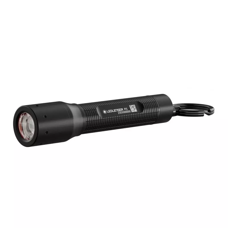 LED LENSER Flash Light Black Color 130 lm Maximum Luminous Flux and 110 m Beam Distance, P3 New