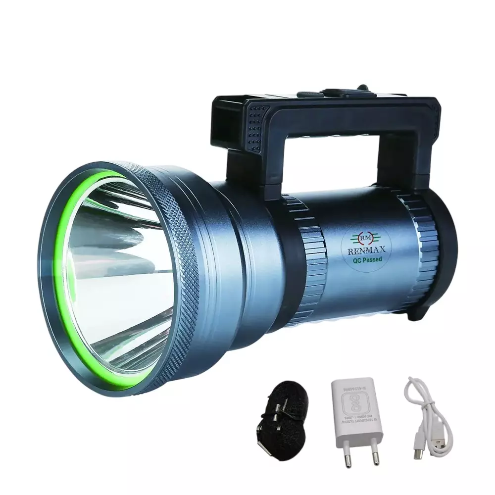 Renmax Searchlight Torch LED 6000 mAh Li-ion Battery 1200 Lumen Waterproof Aluminium