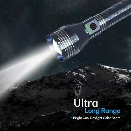 IBELL Rechargeable LED Torch Type C Charging AAA lithium-ion 3 Light Mode Aircraft Aluminum Body Blue