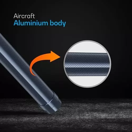 IBELL Rechargeable LED Torch Type C Charging AAA lithium-ion 3 Light Mode Aircraft Aluminum Body Blue