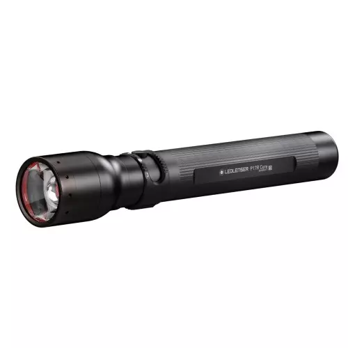 LED LENSER Flash Light Black Color 1200 lm Maximum Luminous Flux and 560 m Beam Distance, P17R Core
