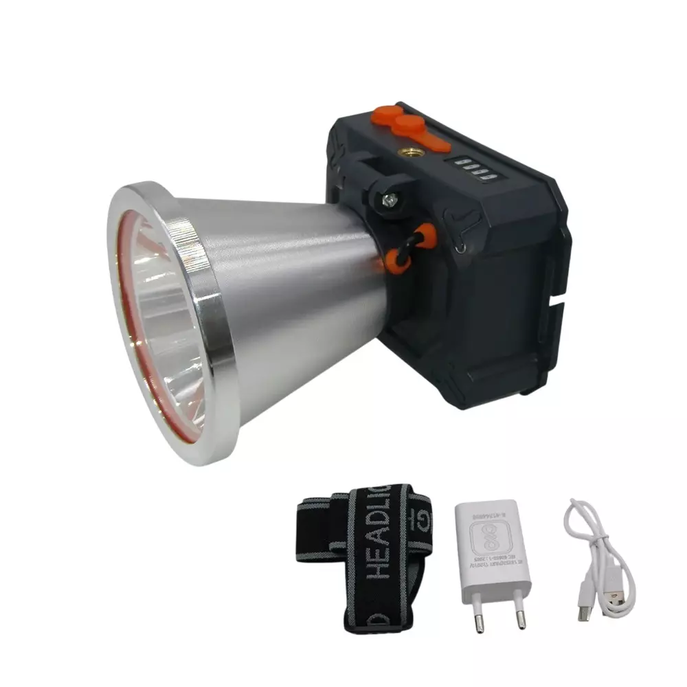 Renmax Bright Head Mount LED Torch 2000 mAh C-Type 500 m Light Range Waterproof Abs