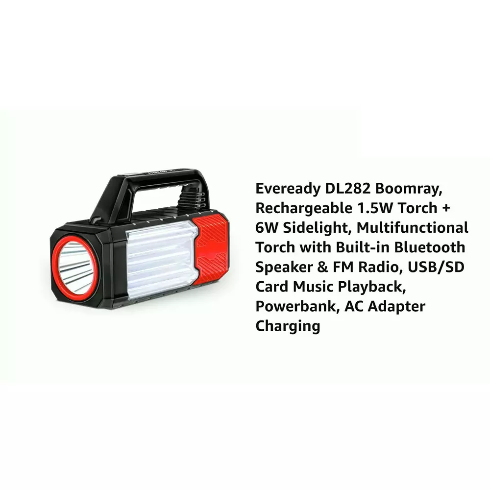eveready-boomray-lantern-handheld-multimedia-inbuilt-torch-with-ac-adapter-kit-ergonomic-handle-abs-15-w-power-white-led-6-w-sidelight-black-red-for-home-office-dl-282