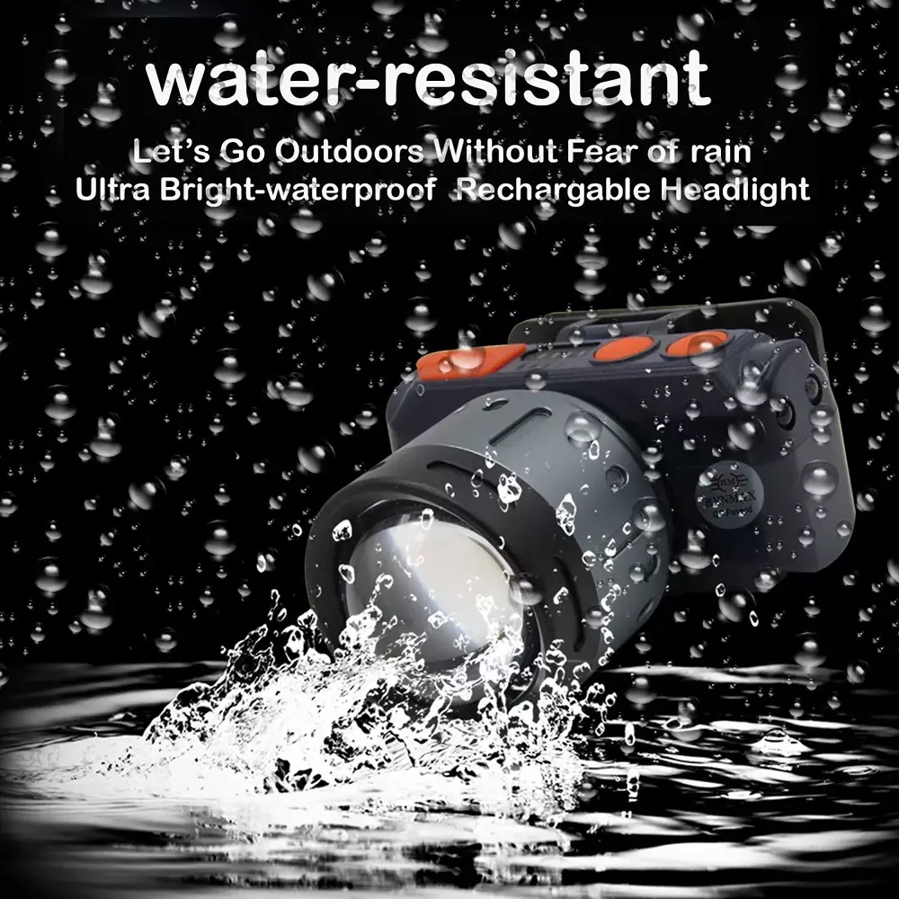Renmax Bright Head Mount Torch 2000 mAh Li-ion Battery Waterproof Abs