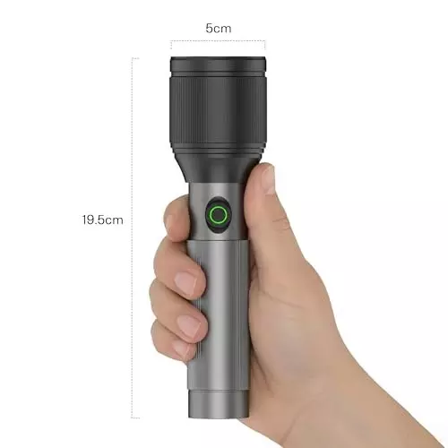 IBELL Luminex850 Rechargeable Torch Light Type C Charging 3 Light Mode Aluminium Grey