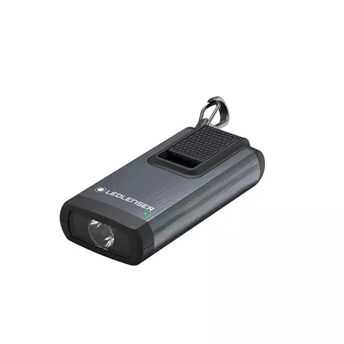 LED LENSER Key Chain Flash Light Grey & Black Color 400 lm Maximum Luminous Flux and 80 m Beam Distance, K6R