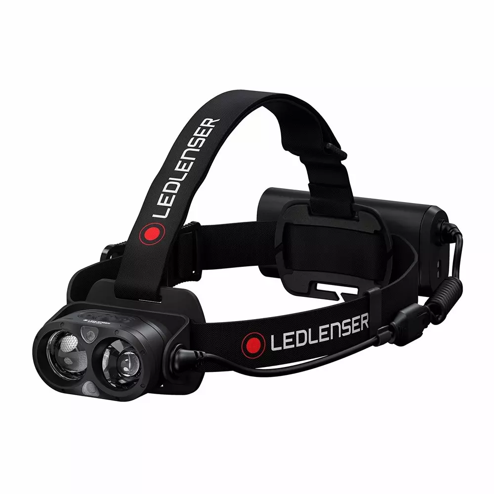 LED LENSER Head Lamp Black Color 3500 lm Maximum Luminous Flux and 300 m Beam Distance, H19R Core