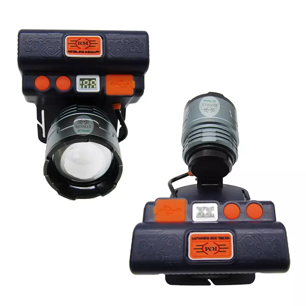 Renmax High Bright Head Mount Torch 5000 mAh Li-ion Battery 1000 Lumen Waterproof Abs, Anodized Aluminum