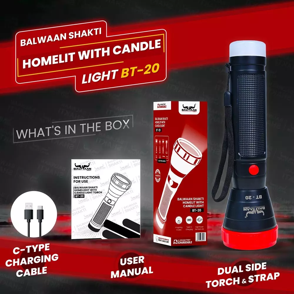 balwaan-shakti-homelit-with-candle-light-torch-37-v-li-ion-2000-mah-battery-and-fast-c-type-charging-bt-20