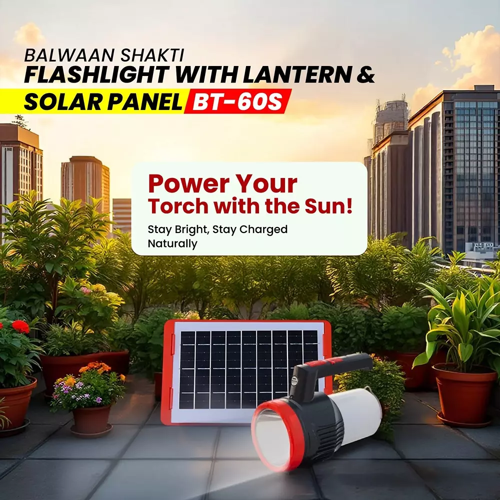 balwaan-shakti-2-in-1-flashlight-with-lantern-and-solar-plate-li-ion-2200-mah-battery-and-fast-c-type-charging-bt-60s