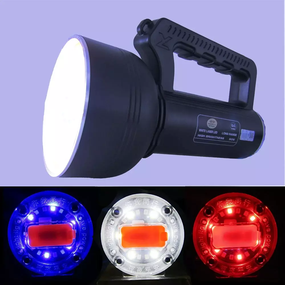 Renmax LED Flashlight Torch 1800 mAh C-Type 2 Km Light Range Waterproof Aluminum