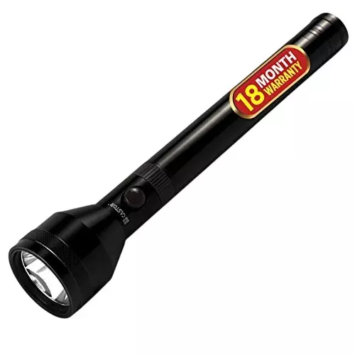 Castor Rechargeable LED Flashlight Torch Lithium-Ion Battery 10 hours Run Time Aluminium Black, CTFL0466Q