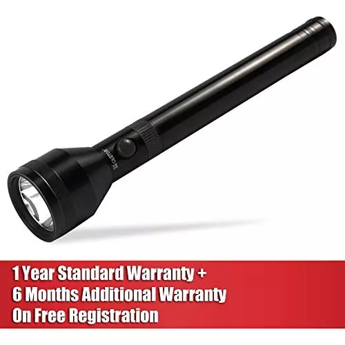 castor-rechargeable-led-flashlight-torch-lithium-ion-battery-10-hours-run-time-aluminium-black-ctfl0466q