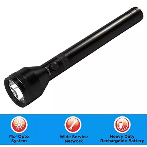 castor-rechargeable-led-flashlight-torch-lithium-ion-battery-10-hours-run-time-aluminium-black-ctfl0466q
