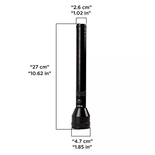 castor-rechargeable-led-flashlight-torch-lithium-ion-battery-10-hours-run-time-aluminium-black-ctfl0466q