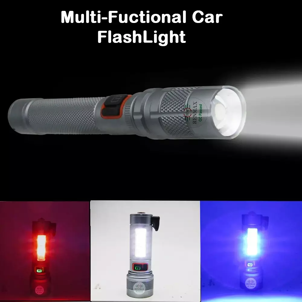 Renmax Beam Focus Zoom Torch 2000 mAh Li-ion Battery 800 Lumen 5-Light Modes Aluminum