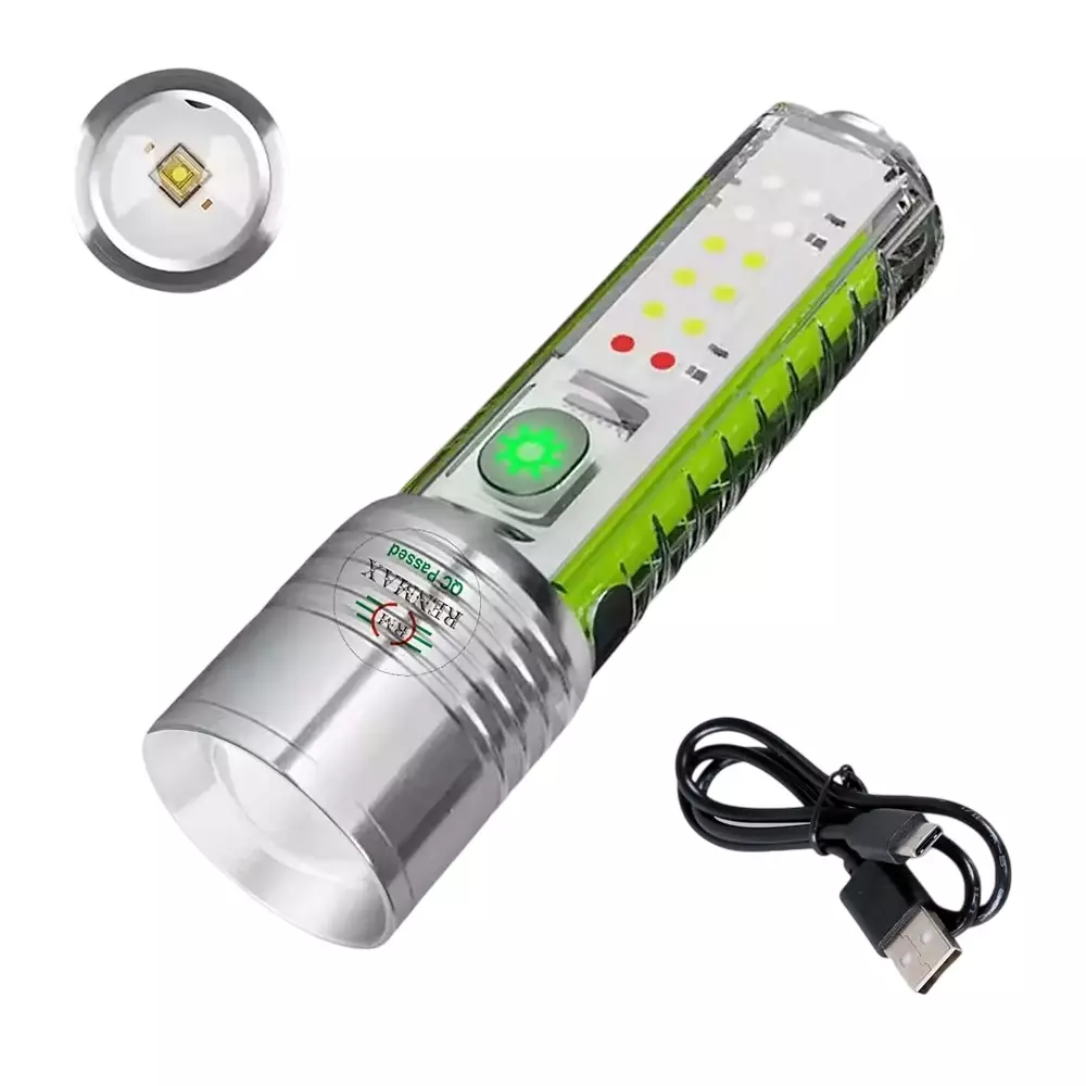 Renmax Multifunction Bright LED Torch 2000 mAh Li-ion Battery 1000 Lumen Waterproof Metal